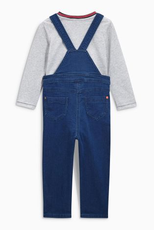 Dark Wash Dungarees With Sporty T-Shirt (3mths-6yrs)